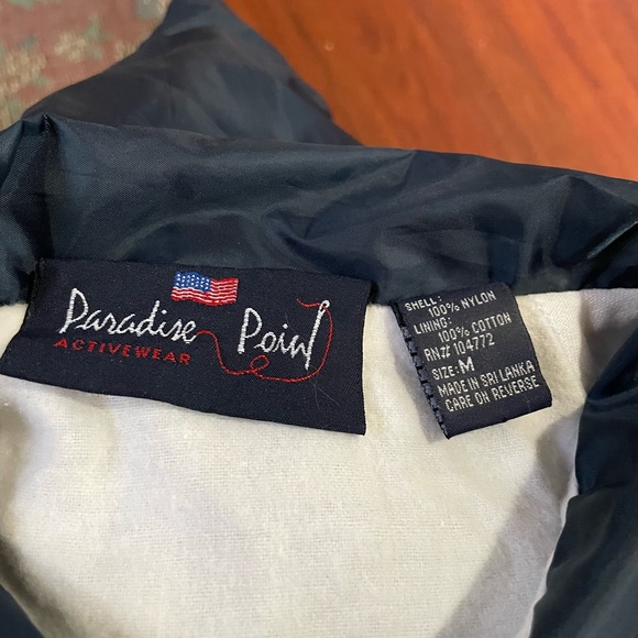 Mens Paradise Point Activewear navy lined windbreaker jacket snaps size MED - Picture 2 of 6